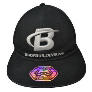 Body Building Snapback Cap Black One Size Embroidered Authentic Wicked Wear